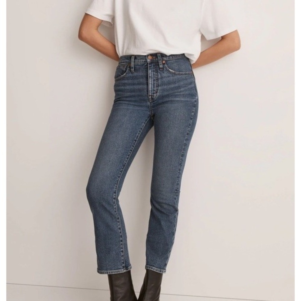 Madewell‎ Cali Demi-Boot Jeans Sz 29x24 Blue Glenside Wash Ankle Straight DM6262